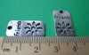 Accessories - 10 Pcs Of Antique Silver Rectangular Charms 12x23mm A1371