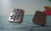 Accessories - 10 Pcs Of Antique Silver Rectangular Charms 12x23mm A1371