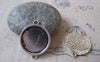 Accessories - 10 Pcs Of Antique Silver Round Cameo Base Setting Connector Match 18mm Cab A2216