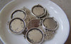 Accessories - 10 Pcs Of Antique Silver Round Cameo Base Setting Connector Match 18mm Cab A2216