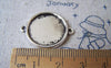Accessories - 10 Pcs Of Antique Silver Round Cameo Base Setting Connector Match 18mm Cab A2216