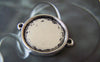 Accessories - 10 Pcs Of Antique Silver Round Cameo Base Setting Connector Match 18mm Cab A2216