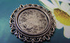 Accessories - 10 Pcs Of Antique Silver Round Cameo Base Settings 29mm Match 20mm Cabochon A2441