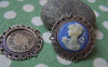 Accessories - 10 Pcs Of Antique Silver Round Cameo Base Settings 29mm Match 20mm Cabochon A2441