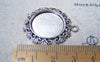 Accessories - 10 Pcs Of Antique Silver Round Cameo Base Settings 29mm Match 20mm Cabochon A2888