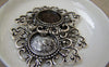 Accessories - 10 Pcs Of Antique Silver Round Cameo Base Settings Match 18mm Cameo A5195