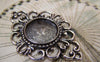 Accessories - 10 Pcs Of Antique Silver Round Cameo Base Settings Match 18mm Cameo A5195