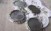 Accessories - 10 Pcs Of Antique Silver Round Cameo Base Settings Match 20mm Cabochon A3200