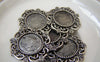 Accessories - 10 Pcs Of Antique Silver Round Cameo Bezel Base Settings Match 14mm Cameo A5175