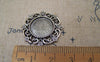 Accessories - 10 Pcs Of Antique Silver Round Cameo Bezel Base Settings Match 14mm Cameo A5175