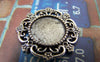 Accessories - 10 Pcs Of Antique Silver Round Cameo Bezel Base Settings Match 14mm Cameo A5175