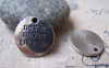 Accessories - 10 Pcs Of Antique Silver Round Charms 20mm A1334