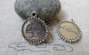 Accessories - 10 Pcs Of Antique Silver Round Peace Tree Charms 20mm A6615
