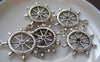 Accessories - 10 Pcs Of Antique Silver Rudder Charms 25x28mm A1277