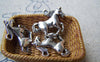 Accessories - 10 Pcs Of Antique Silver Running Horse Charms 15x18mm A1177