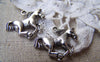 Accessories - 10 Pcs Of Antique Silver Running Horse Charms 15x18mm A1177