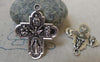 Accessories - 10 Pcs Of Antique Silver Scapular Cross Charms 23x29mm Double Sided A5939