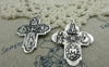 Accessories - 10 Pcs Of Antique Silver Scapular Cross Charms 23x29mm Double Sided A5939