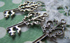 Accessories - 10 Pcs Of Antique Silver Skeleton Key Charms Pendants 16x36mm A1229