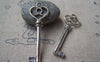 Accessories - 10 Pcs Of Antique Silver Skeleton Key Pendants Charms 20x62mm A1246