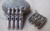 Accessories - 10 Pcs Of Antique Silver Skull Bullet Charger Charms Pendants 19x25mm A1569