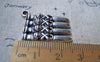 Accessories - 10 Pcs Of Antique Silver Skull Bullet Charger Charms Pendants 19x25mm A1569