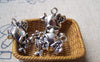 Accessories - 10 Pcs Of Antique Silver Skull Heart Charms 16x20mm A1570