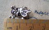 Accessories - 10 Pcs Of Antique Silver Skull Heart Charms 16x20mm A1570