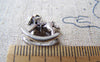 Accessories - 10 Pcs Of Antique Silver Small Rocking Horse Charms 15x15mm A1154