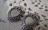 Accessories - 10 Pcs Of Antique Silver Strawberry Base Setting Match 10x10mm Heart Cameo A3473