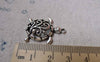 Accessories - 10 Pcs Of Antique Silver Swirly Flower Filigree Sea Turtle Charms 21x28mm A6084
