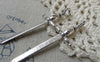 Accessories - 10 Pcs Of Antique Silver Sword Charms Pendants 19x59mm A6492