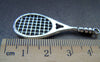 Accessories - 10 Pcs Of Antique Silver Tennis Rackets Charms 19x48mm A876