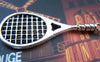 Accessories - 10 Pcs Of Antique Silver Tennis Rackets Charms 19x48mm A876