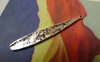 Accessories - 10 Pcs Of Antique Silver Textured Long Leaf Charms Pendants 6x42mm A5626