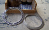 Accessories - 10 Pcs Of Antique Silver Textured Round Circle Rings Charms  35mm A1355
