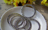 Accessories - 10 Pcs Of Antique Silver Textured Round Circle Rings Charms  35mm A1355