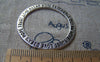 Accessories - 10 Pcs Of Antique Silver Textured Round Circle Rings Charms  35mm A1355