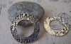 Accessories - 10 Pcs Of Antique Silver Textured Round Ring Connectors 30mm  A2309