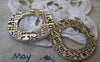 Accessories - 10 Pcs Of Antique Silver Textured Round Ring Connectors 30mm  A2309