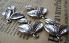 Accessories - 10 Pcs Of Antique Silver Three Leaf Branch Charms 23x23mm A959