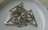 Accessories - 10 Pcs Of Antique Silver Triangle Circle Geometric Charms 31x32mm A5516