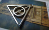 Accessories - 10 Pcs Of Antique Silver Triangle Circle Geometric Charms 31x32mm A5516