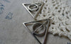 Accessories - 10 Pcs Of Antique Silver Triangle Circle Geometric Charms 31x32mm A5516