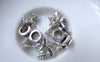 Accessories - 10 Pcs Of Antique Silver Two Dangling Flower Large Hole Beads 23mm A7573