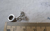 Accessories - 10 Pcs Of Antique Silver Two Dangling Flower Large Hole Beads 23mm A7573