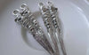 Accessories - 10 Pcs Of Antique Silver Vajra Dorje Dragon Buddhism Charms 8x51mm A7702