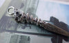 Accessories - 10 Pcs Of Antique Silver Vajra Dorje Dragon Buddhism Charms 8x51mm A7702