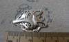 Accessories - 10 Pcs Of Antique Silver Wolf Pendants Charms 25x32mm A6747
