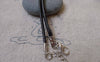 Accessories - 10 Pcs Of Black Wax Cord Necklaces With Silvery Gray Extension Chain And Lobser Clasp A7192